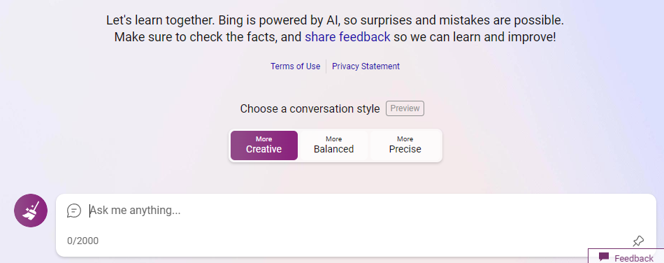 Bing AI Chat, Edge browser feature