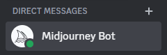 Direct message with Midjourney bot on Discord