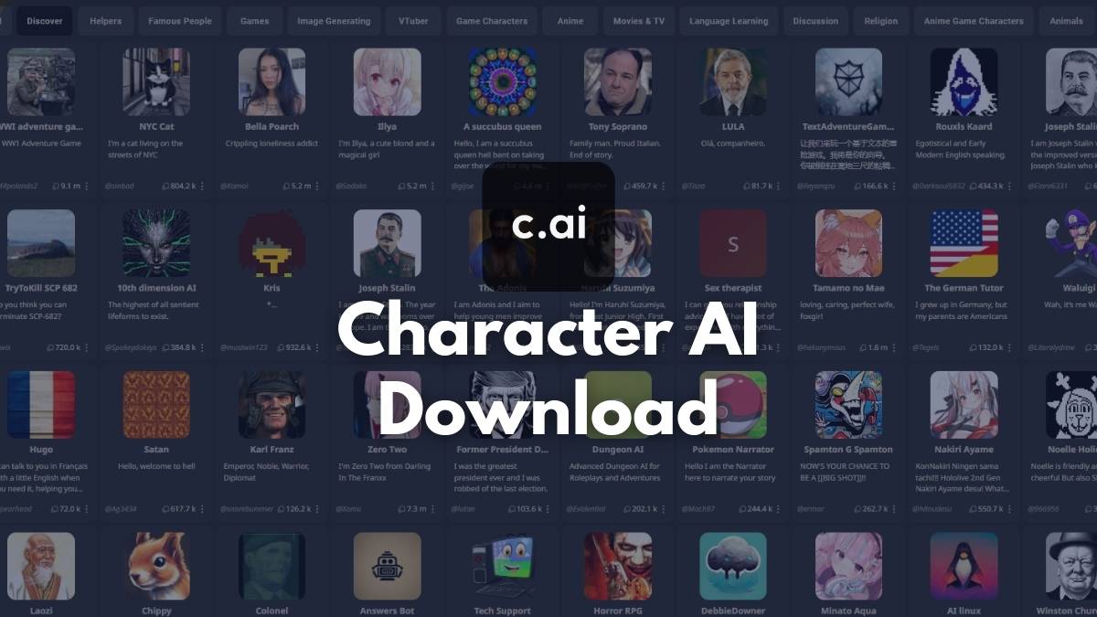 Character AI Download: App & Chat History [Aug 2023]