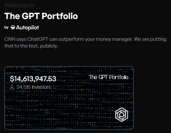 ChatGPT Fund, GPT Portfolio