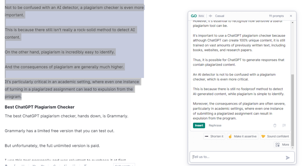 does grammarly help in paraphrasing